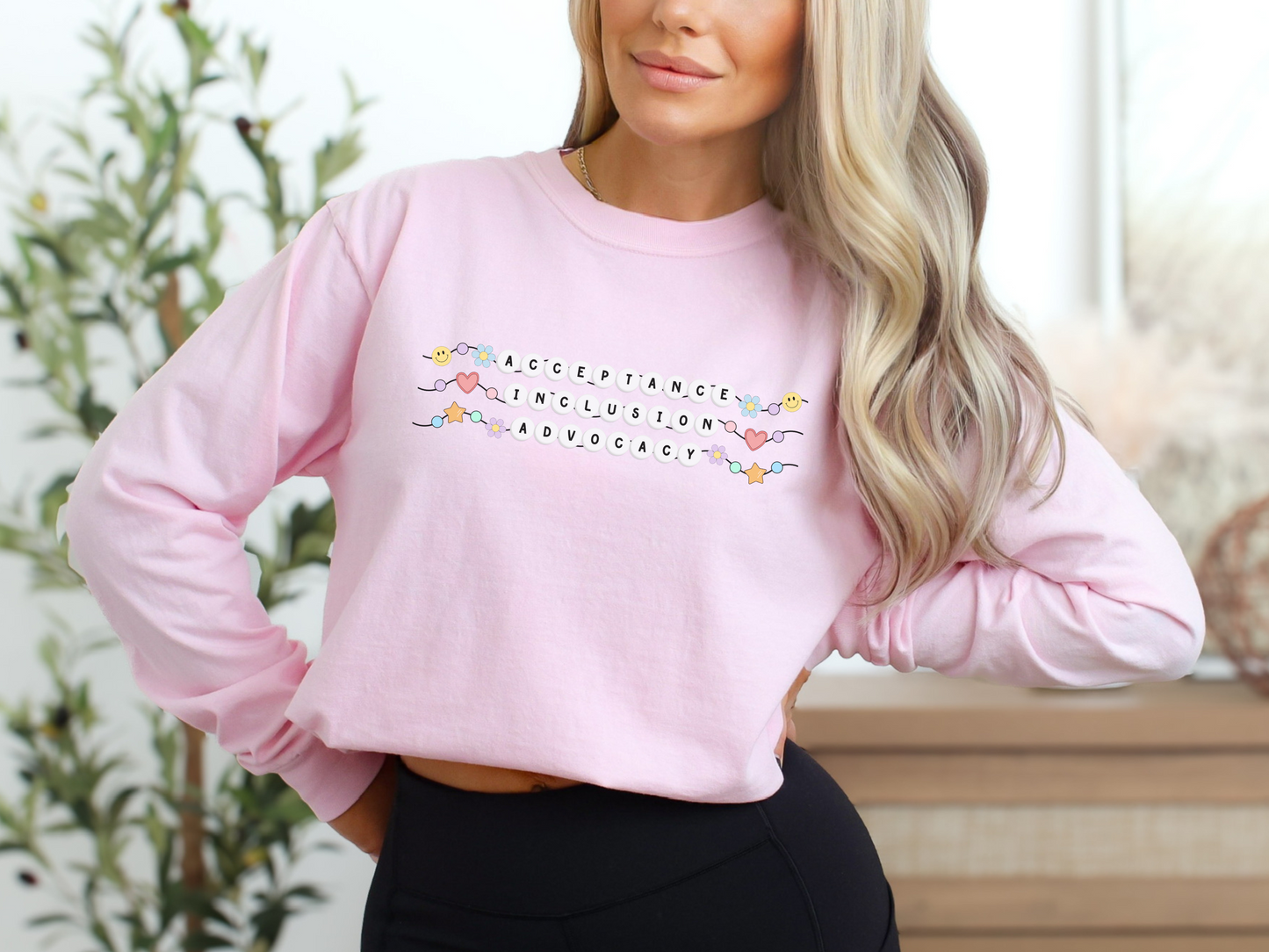 Inclusion and Acceptance Friendship Bracelet Long Sleeve T-Shirt, Special Education Advocacy Tee, Shirt for Teacher Therapist Advocate