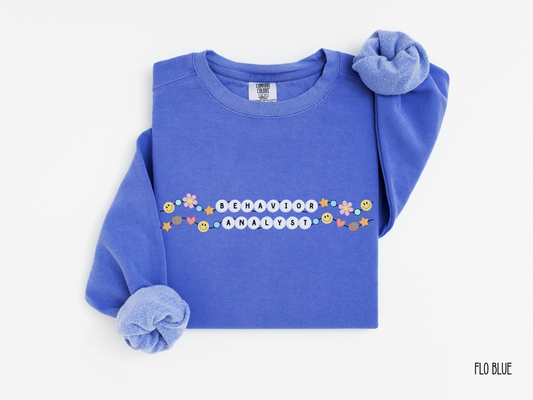 Friendship Bracelet Behavior Analyst sweatshirt, Comfort Colors bcba crewneck, gift for bcba