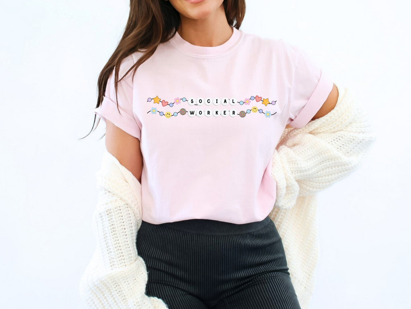 Social Worker Friendship Bracelet Tee, Social Worker Graphic Tee, LCSW Apparel, Gift for Social Worker, Comfort Colors