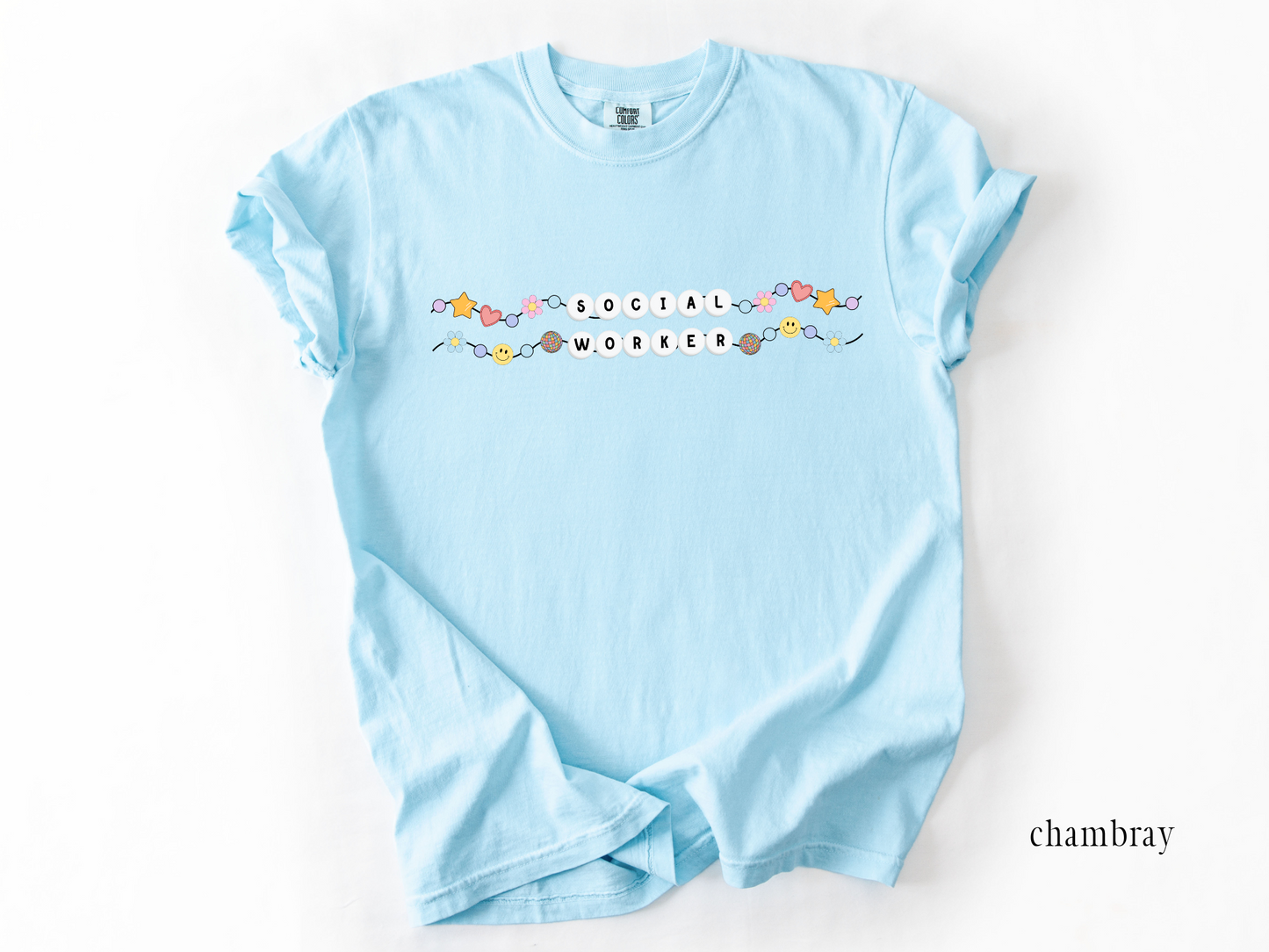 Social Worker Friendship Bracelet Tee, Social Worker Graphic Tee, LCSW Apparel, Gift for Social Worker, Comfort Colors