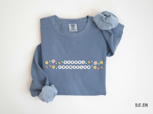 School Counselor Friendship Bracelet Sweatshirt, School Counselor Retro Crewneck, Gift for School Counselor