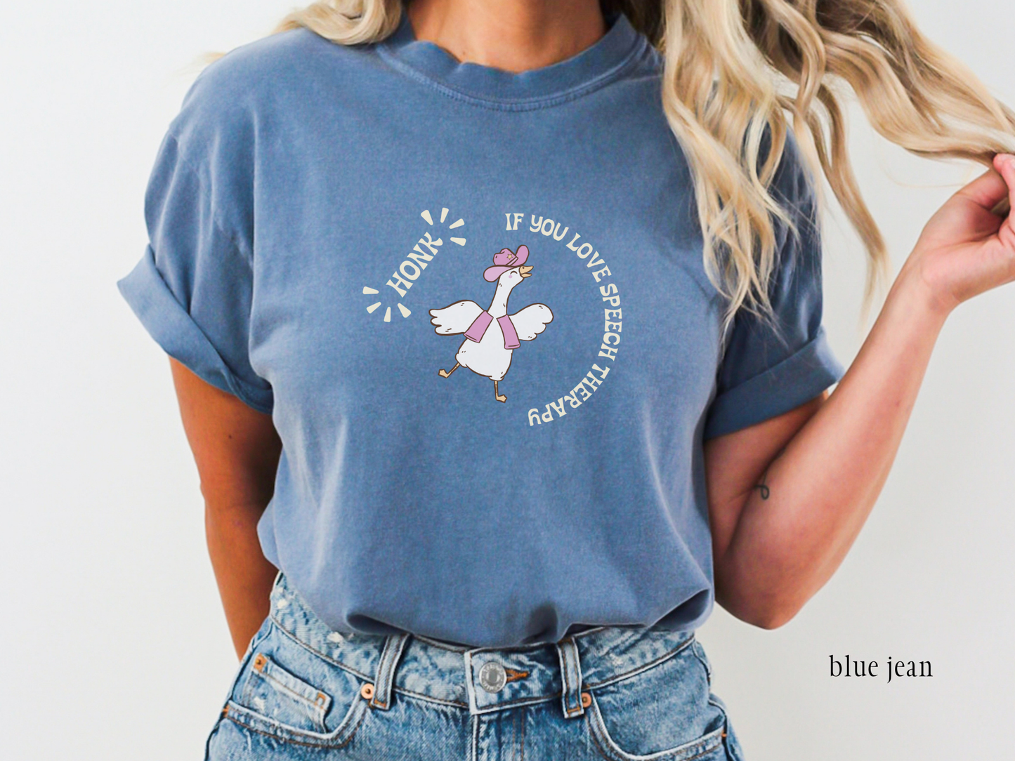 Honk if You Love Speech Therapy T-Shirt, Funny Goose SLP Tee, SLP SLPA Graphic Tee, Gift for Speech Therapists