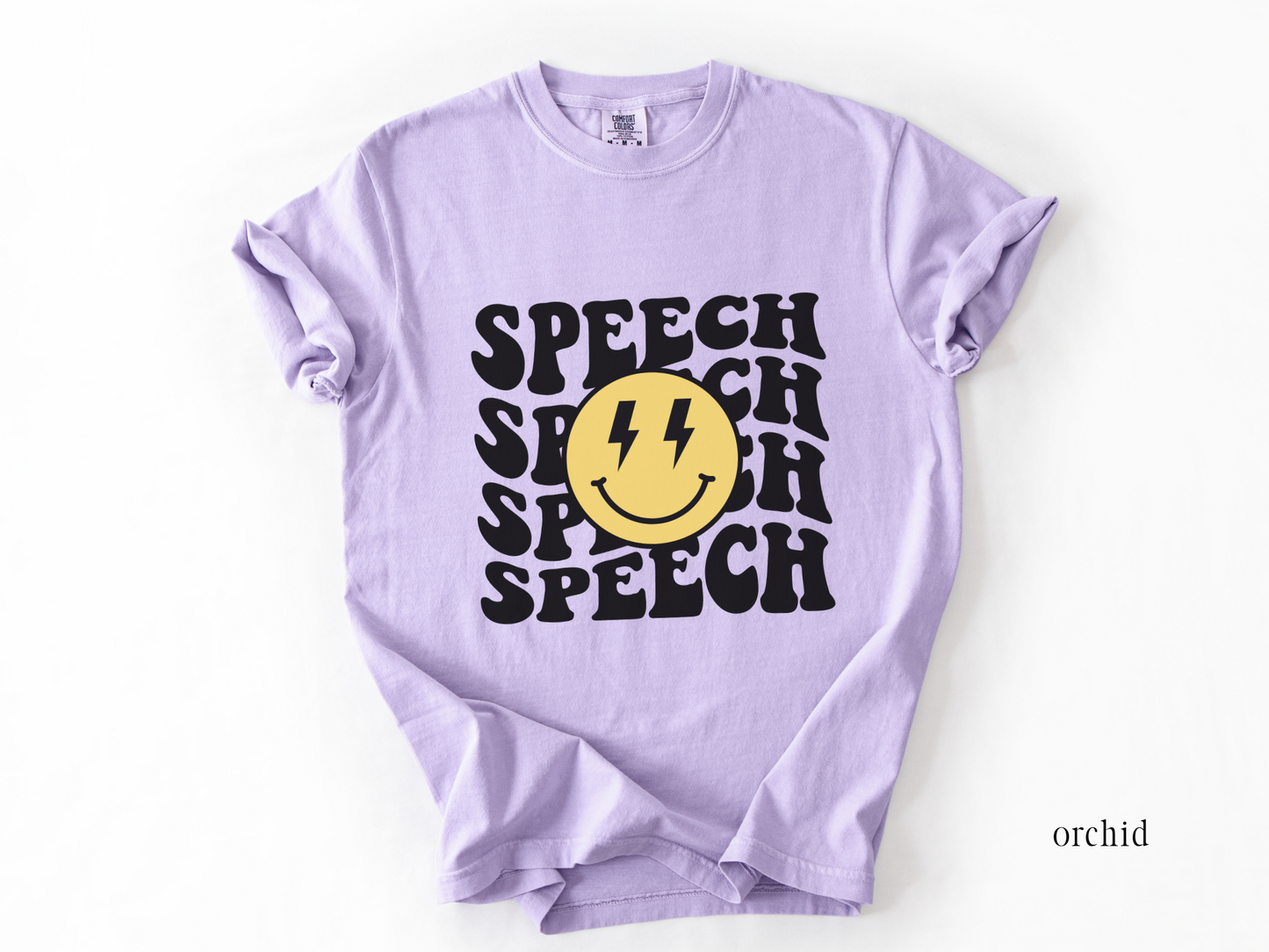 Retro Smile Speech Therapy Graphic T-Shirt, Groovy Tee for Slps and Slpas, Speech Apparel