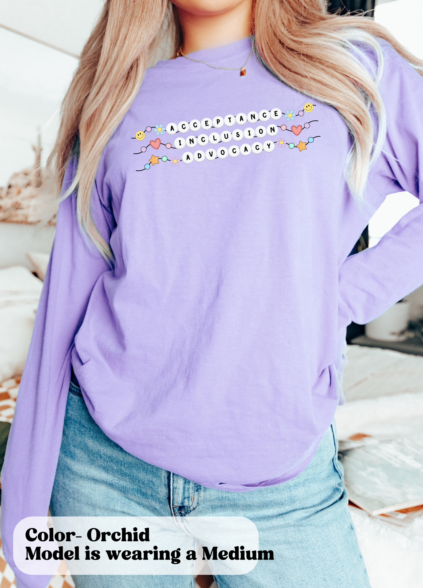 Inclusion and Acceptance Friendship Bracelet Long Sleeve T-Shirt, Special Education Advocacy Tee, Shirt for Teacher Therapist Advocate