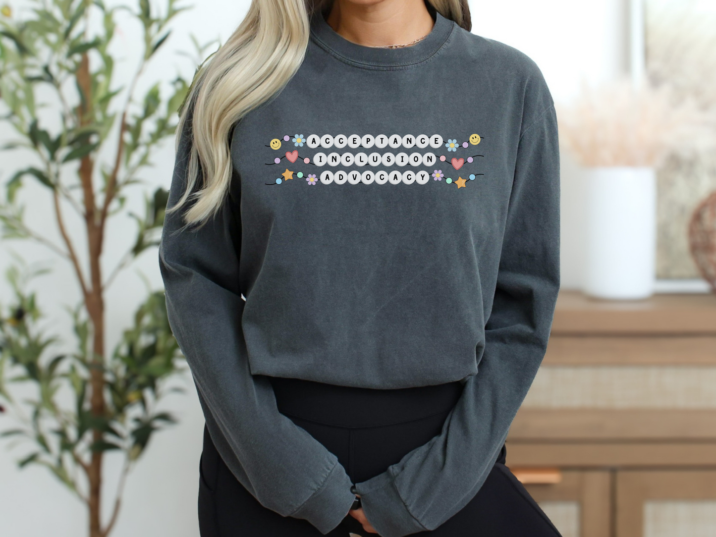 Inclusion and Acceptance Friendship Bracelet Long Sleeve T-Shirt, Special Education Advocacy Tee, Shirt for Teacher Therapist Advocate