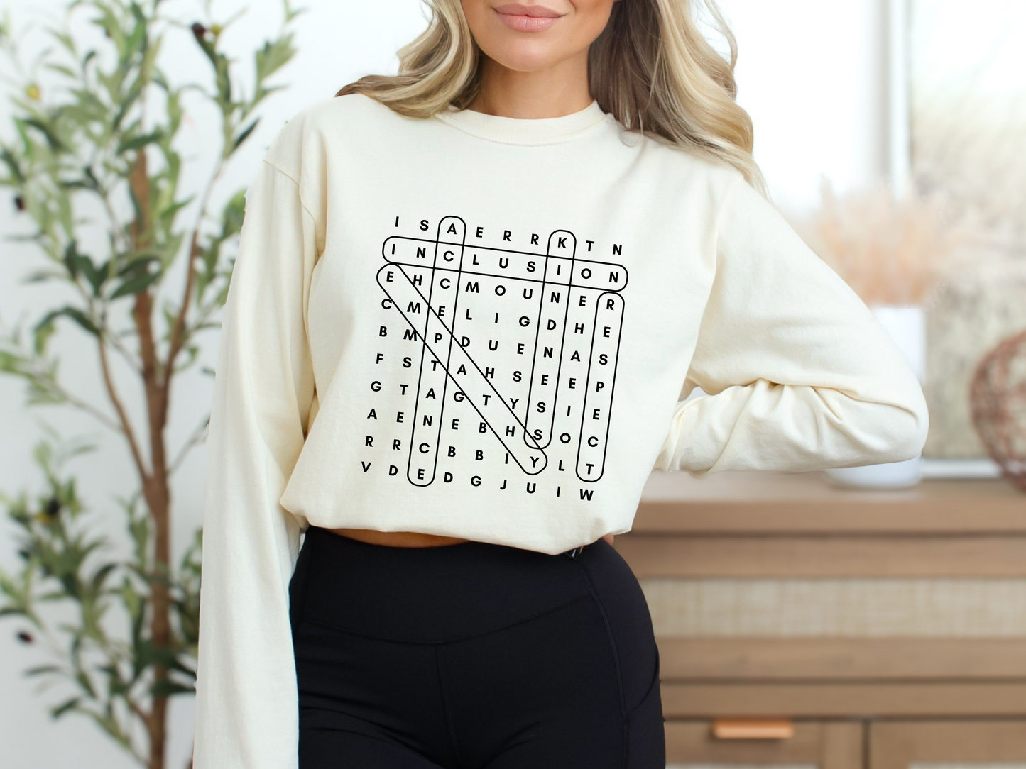 Inclusion and Acceptance Word Search Long Sleeve Shirt, Special Education Advocacy Tee, Shirt for Teacher Therapist Advocate