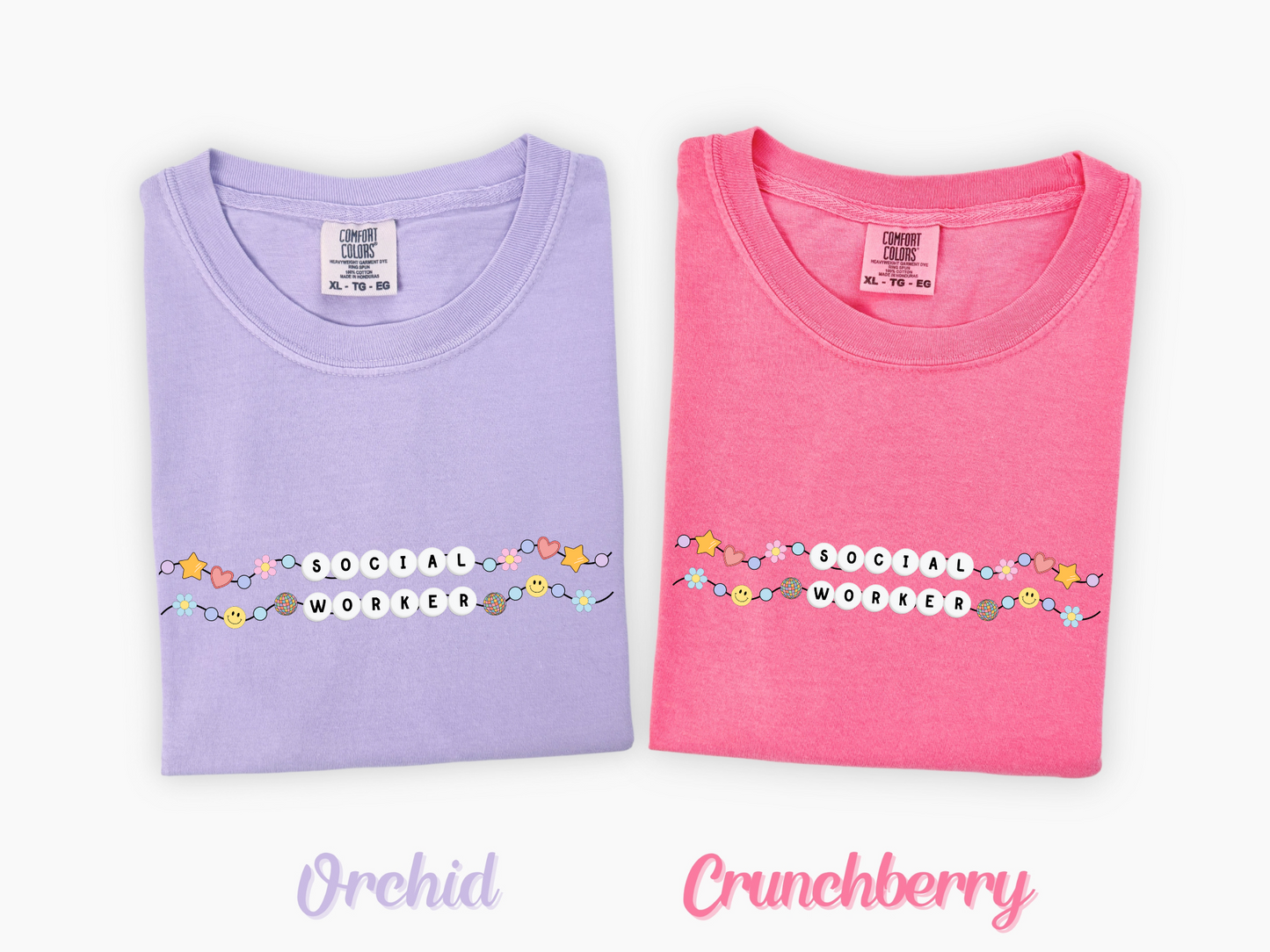 Social Worker Friendship Bracelet Tee, Social Worker Graphic Tee, LCSW Apparel, Gift for Social Worker, Comfort Colors