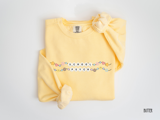 School Psych Friendship Bracelet Sweatshirt, School Psychologist Crewneck, Gift for School Psychologist, Comfort Colors