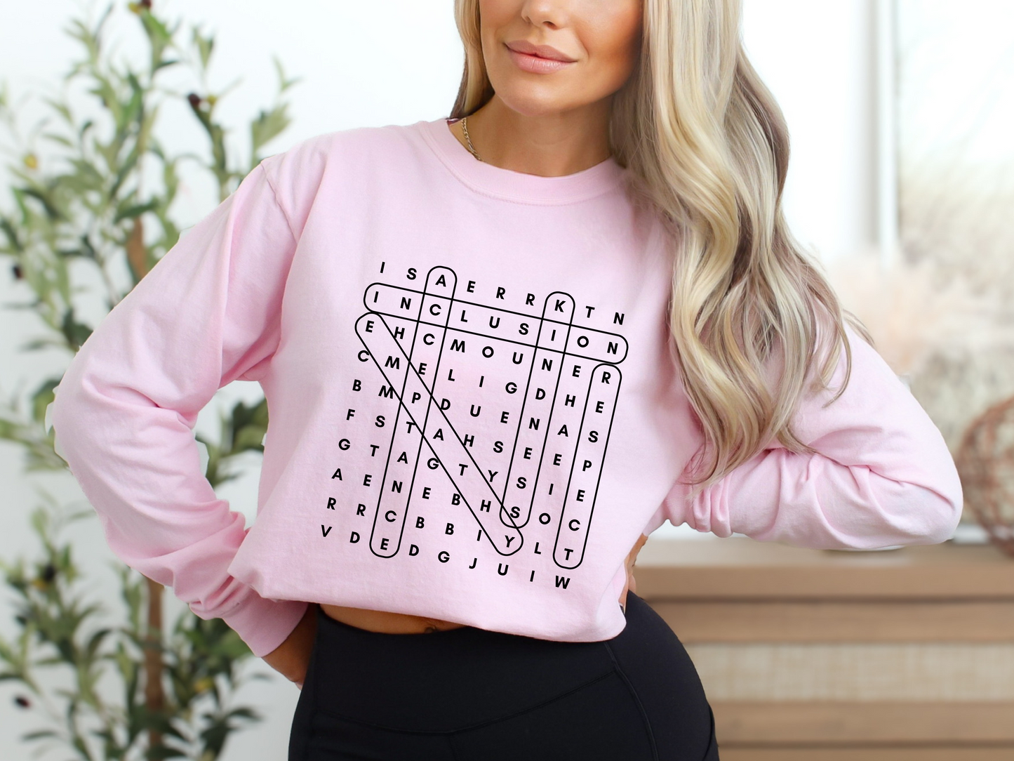 Inclusion and Acceptance Word Search Long Sleeve Shirt, Special Education Advocacy Tee, Shirt for Teacher Therapist Advocate
