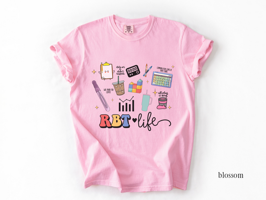 RBT Life Essentials Shirt, Retro ABA Tee, Gift for Behavior Technician, Behavior Therapist Apparel, Comfort Colors 1717