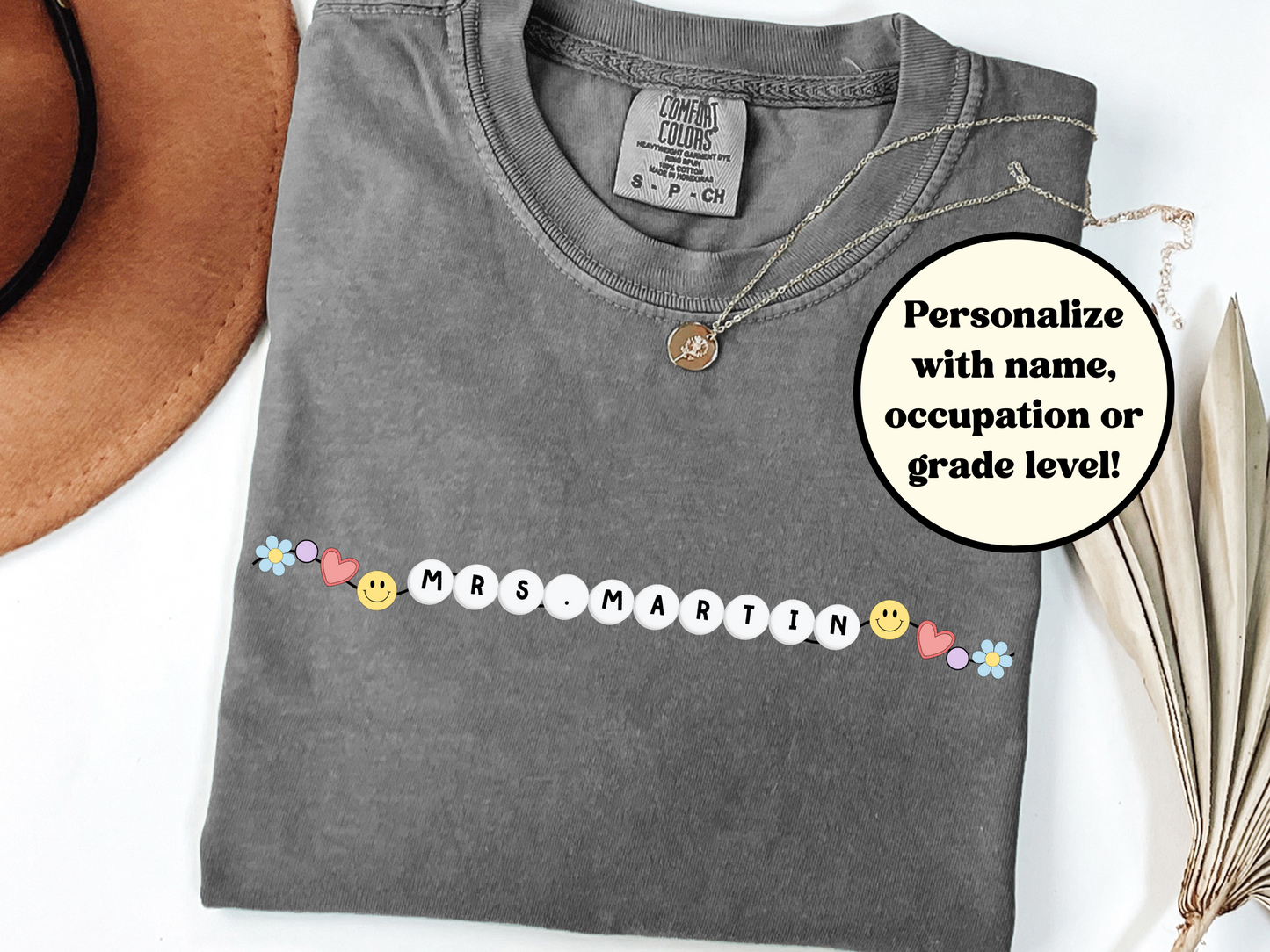 Personalized Friendship Bracelet Shirt - Custom Name or Occupation Teacher Gift