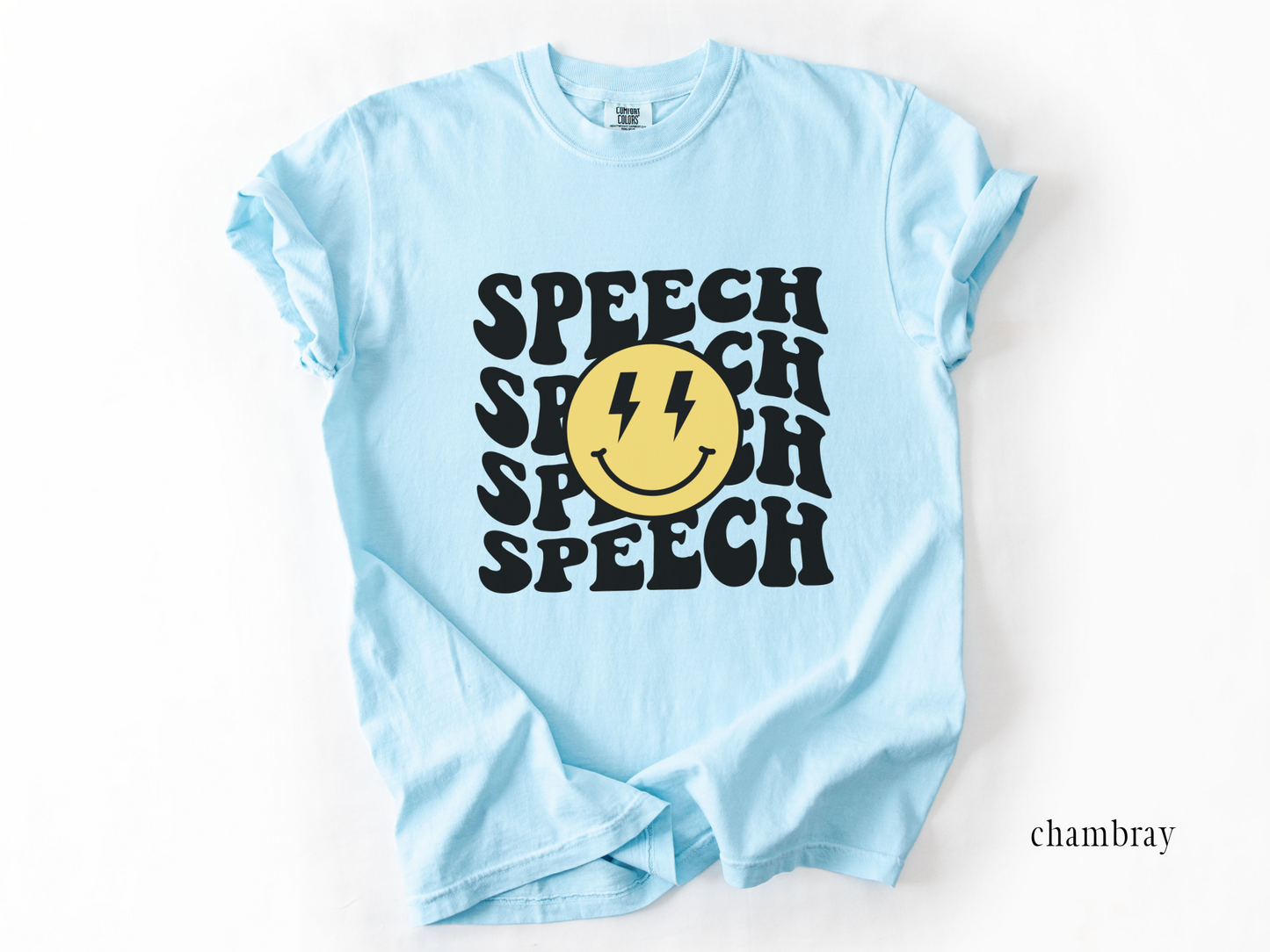 Retro Smile Speech Therapy Graphic T-Shirt, Groovy Tee for Slps and Slpas, Speech Apparel