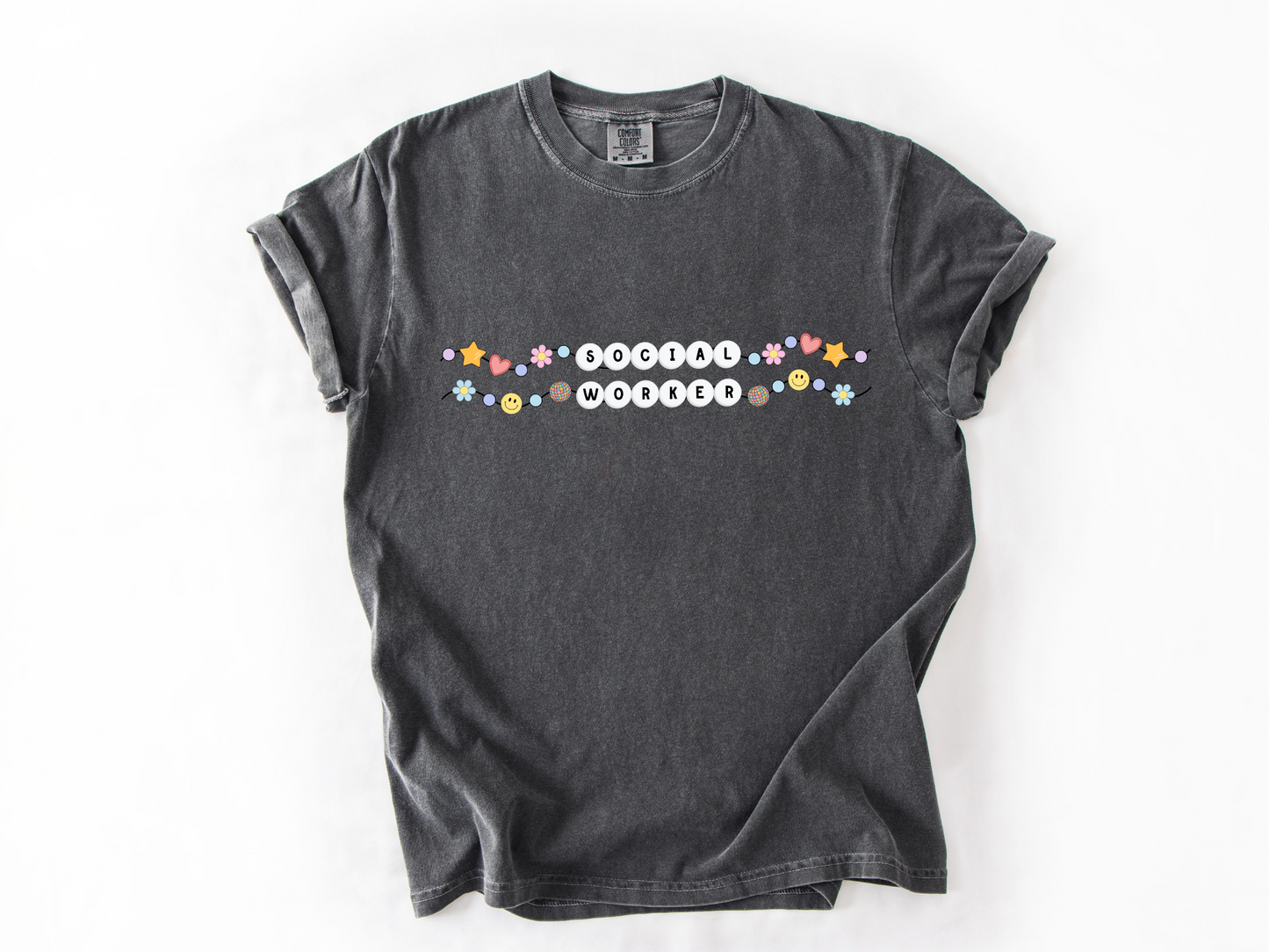 Social Worker Friendship Bracelet Tee, Social Worker Graphic Tee, LCSW Apparel, Gift for Social Worker, Comfort Colors