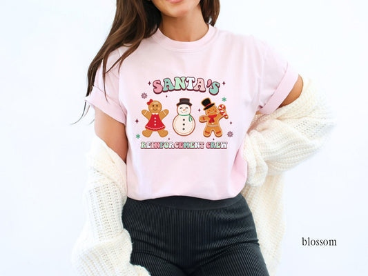 Christmas ABA t shirt, Santa's Reinforcement Crew T-shirt, rbt bcba holiday t shirt, gift for RBT, Unisex Garment-Dyed Top
