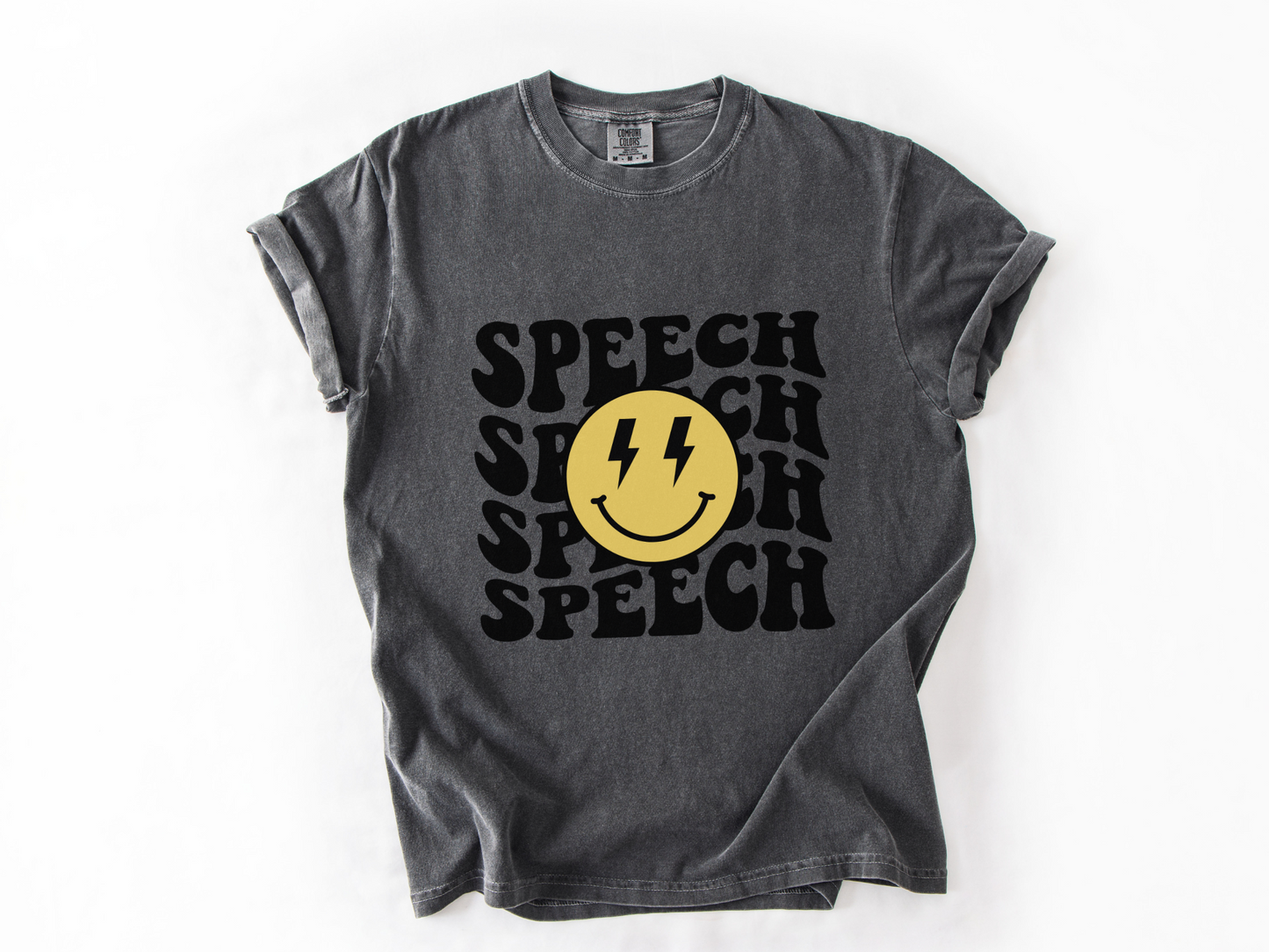 Retro Smile Speech Therapy Graphic T-Shirt, Groovy Tee for Slps and Slpas, Speech Apparel