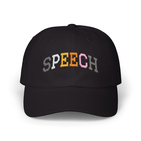 Embroidered Varsity Speech Therapy Cap, Speech therapist Hat, SLP SLPA Baseball Cap, Gift for speech language pathologist