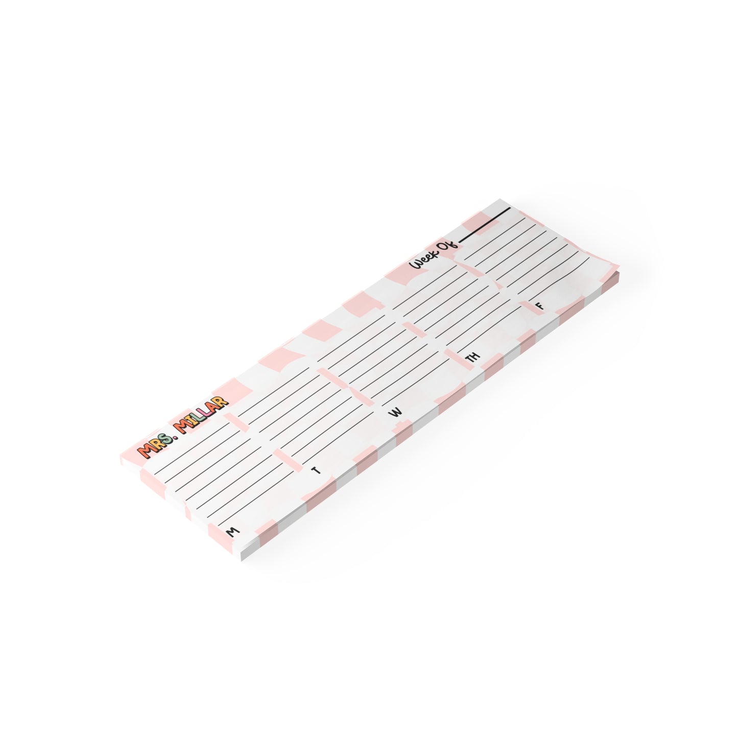 Personalized Weekly Planner Post-it Note Pads | Teacher Desk Planner