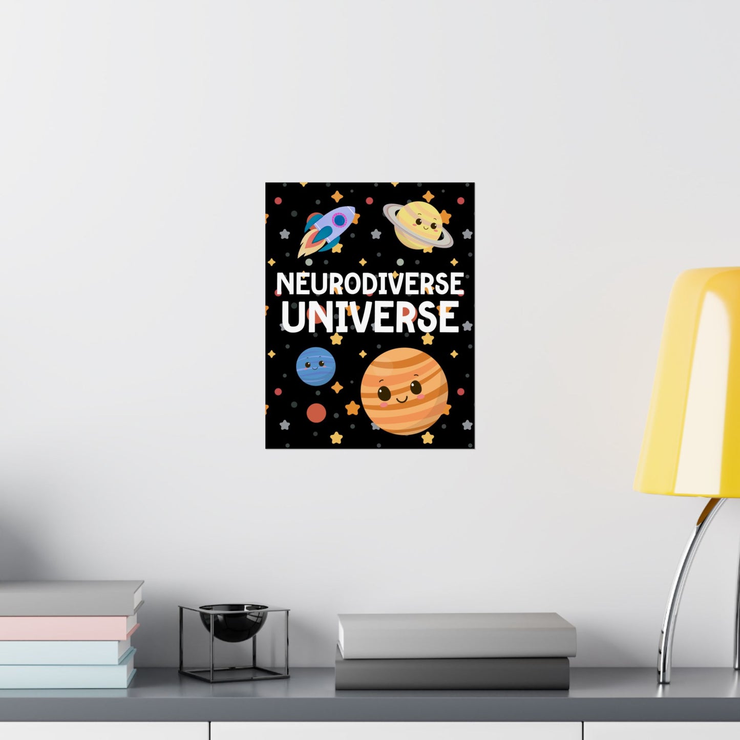 Outer Space Neurodiverse Universe Wall Art, Space Themed Classroom Counseling Therapy Decor, Inclusion Print, Class Matte Vertical Posters