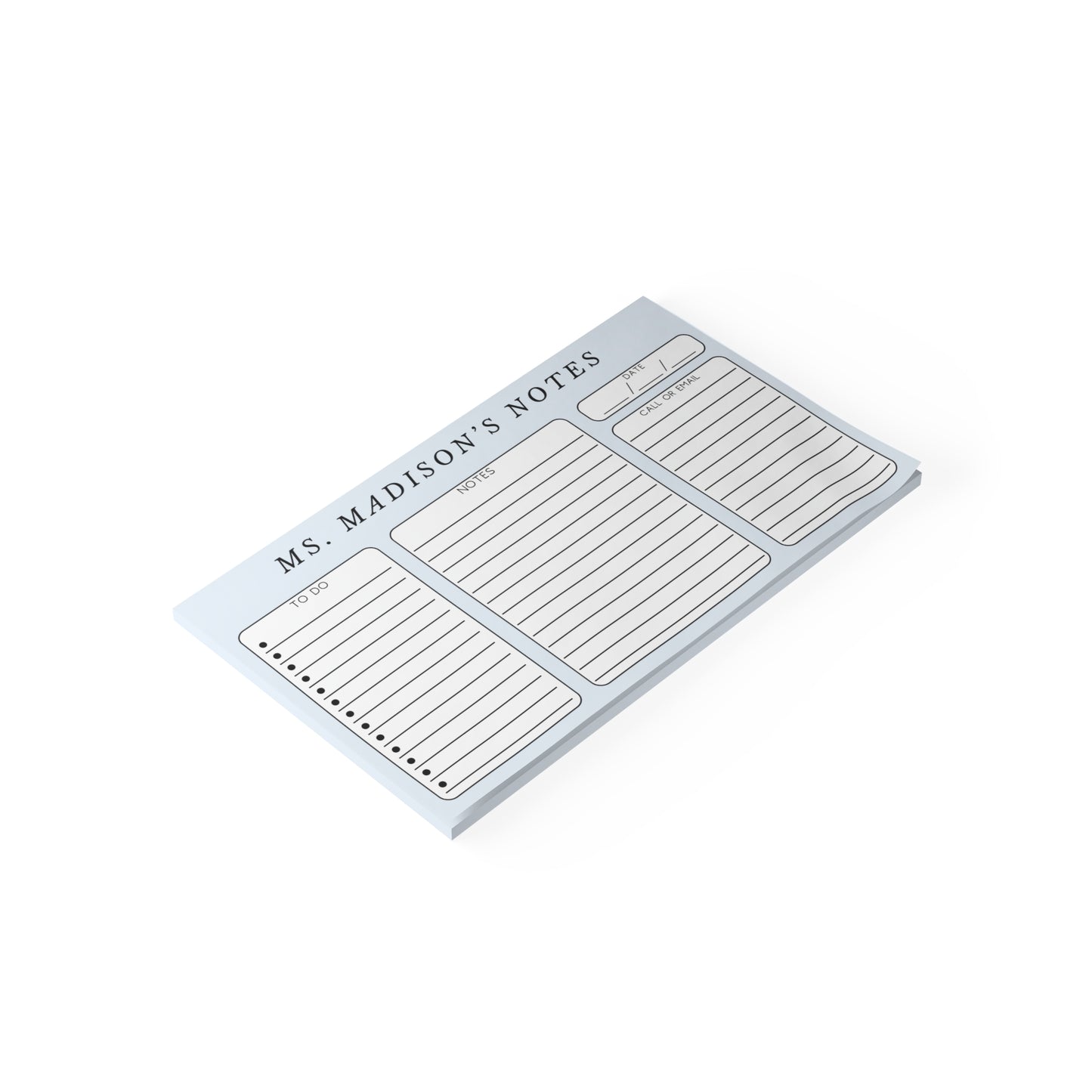 Personalized Minimalist Post-it® Note Pad, Gender Neutral Gift for Teacher Counselor Therapist