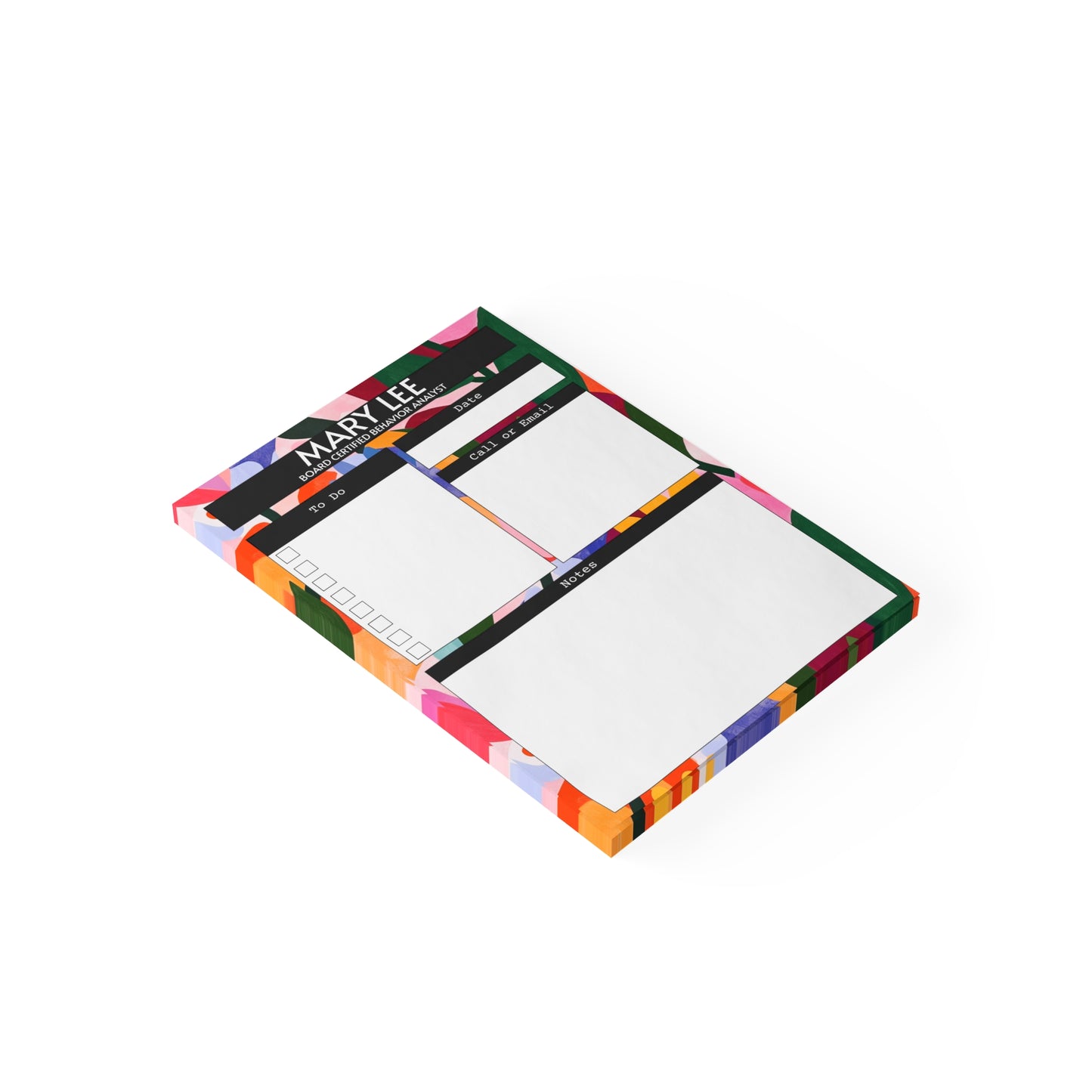 Personalized Floral Post-it® Note Pad, Sticky Notes for Teacher Counselor Therapist