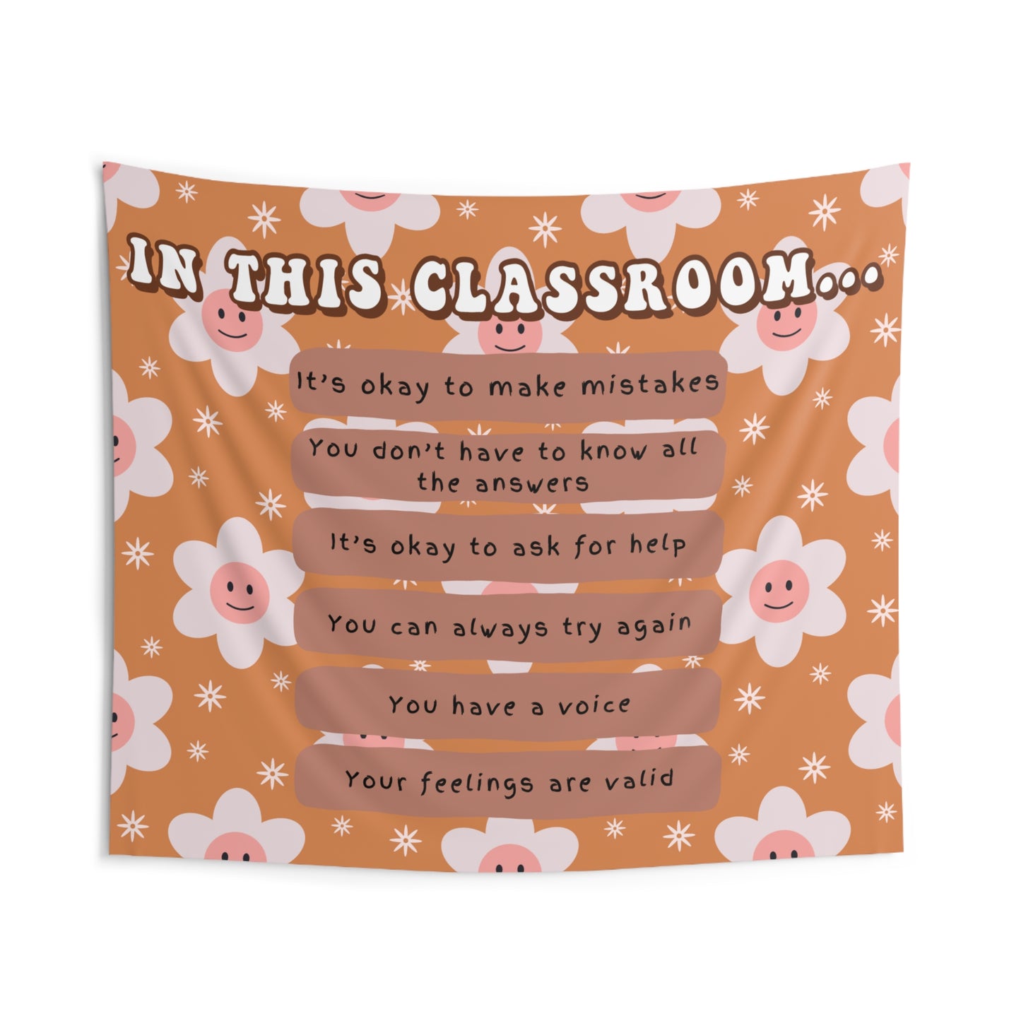 Boho Classroom Tapestry, Teacher Reminders Decor, Neutral class decor, Teacher wall art, Classroom welcome sign