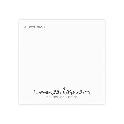 Personalized Sticky Note Pad for Teachers Counselors OT SLP ABA, Gift for educator, custom post it notes