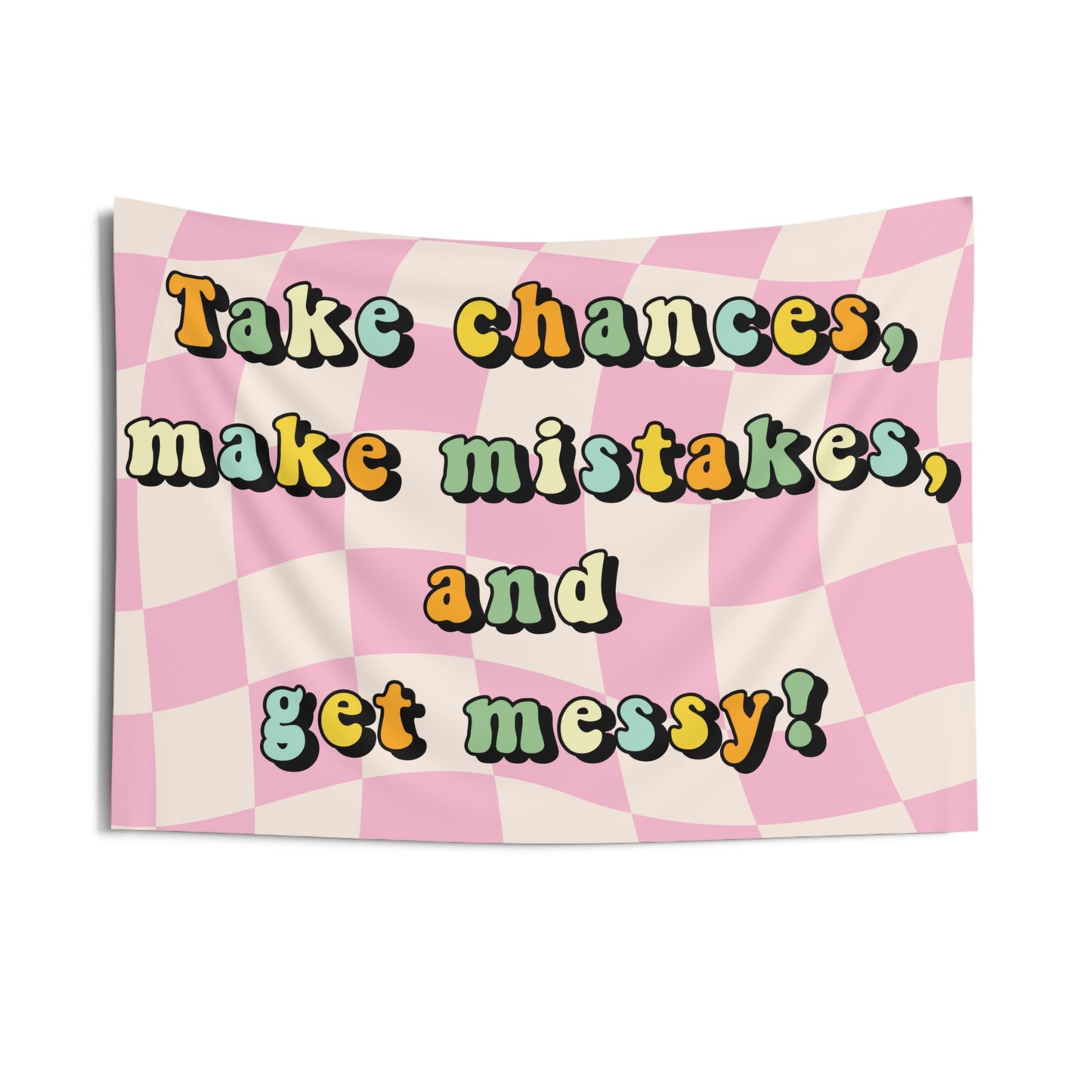 Retro Classroom Tapestry, Take Chances Make Mistakes and Get Messy Decor, Retro classroom decor, Teacher wall art, Classroom welcome sign