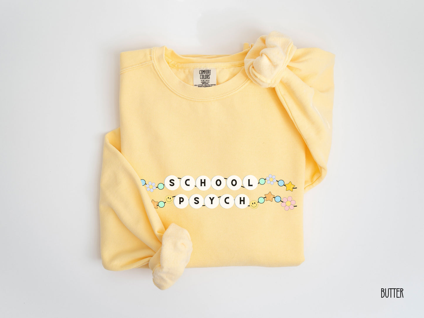 Comfort Colors School Psych Friendship Bracelet Sweatshirt, School Psychologist Crewneck, gift for school psychologist