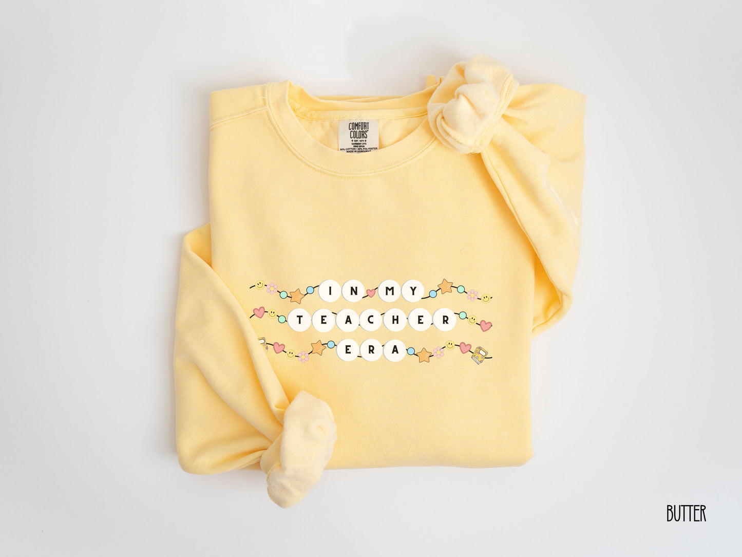 In My Teacher Friendship Bracelet Sweatshirt, Cute Teacher crewneck, gift for teacher, Comfort Colors 1566