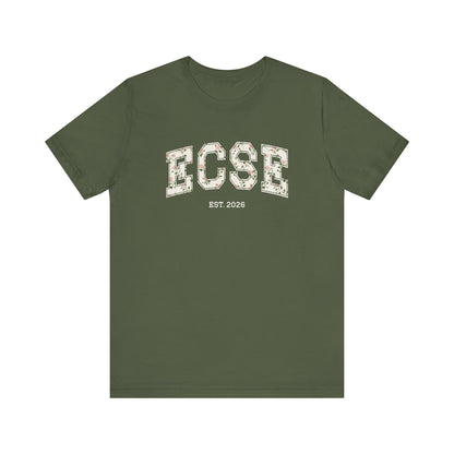 Personalized ECSE EST. Varsity Shirt - BELLA CANVAS