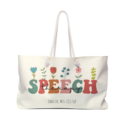 Floral Speech Therapy Weekender Bag - Personalized Tote