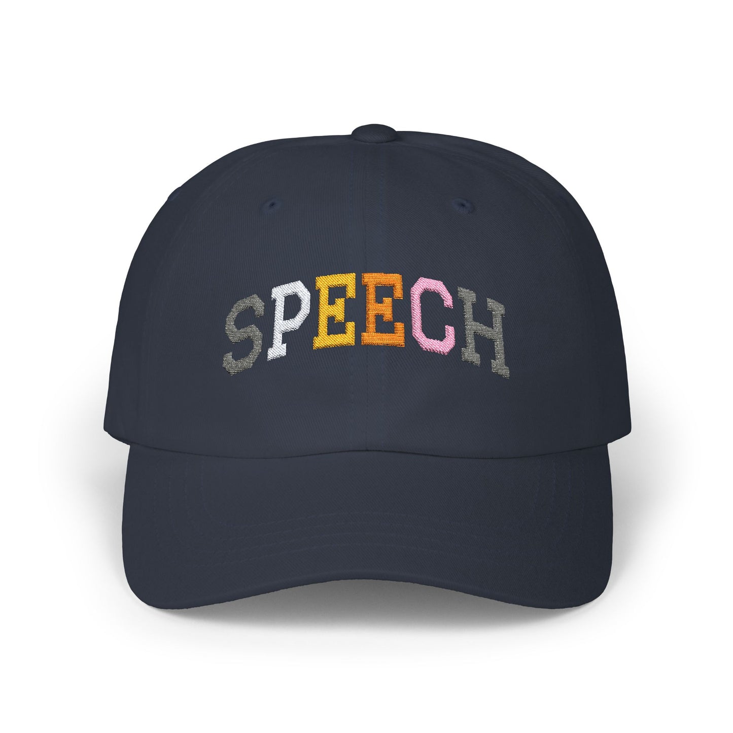 Embroidered Varsity Speech Therapy Cap, Speech therapist Hat, SLP SLPA Baseball Cap, Gift for speech language pathologist