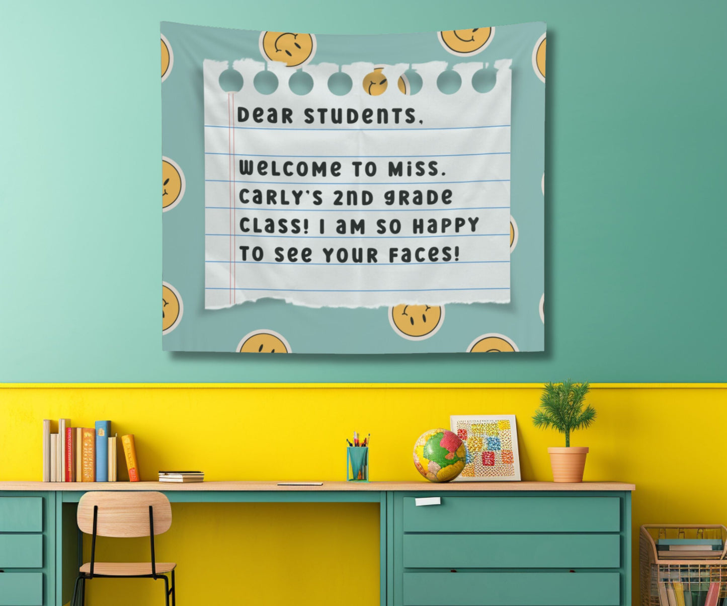 Retro Classroom Tapestry, Personalized Class Decor, Retro classroom decor, Teacher wall art, Classroom welcome sign