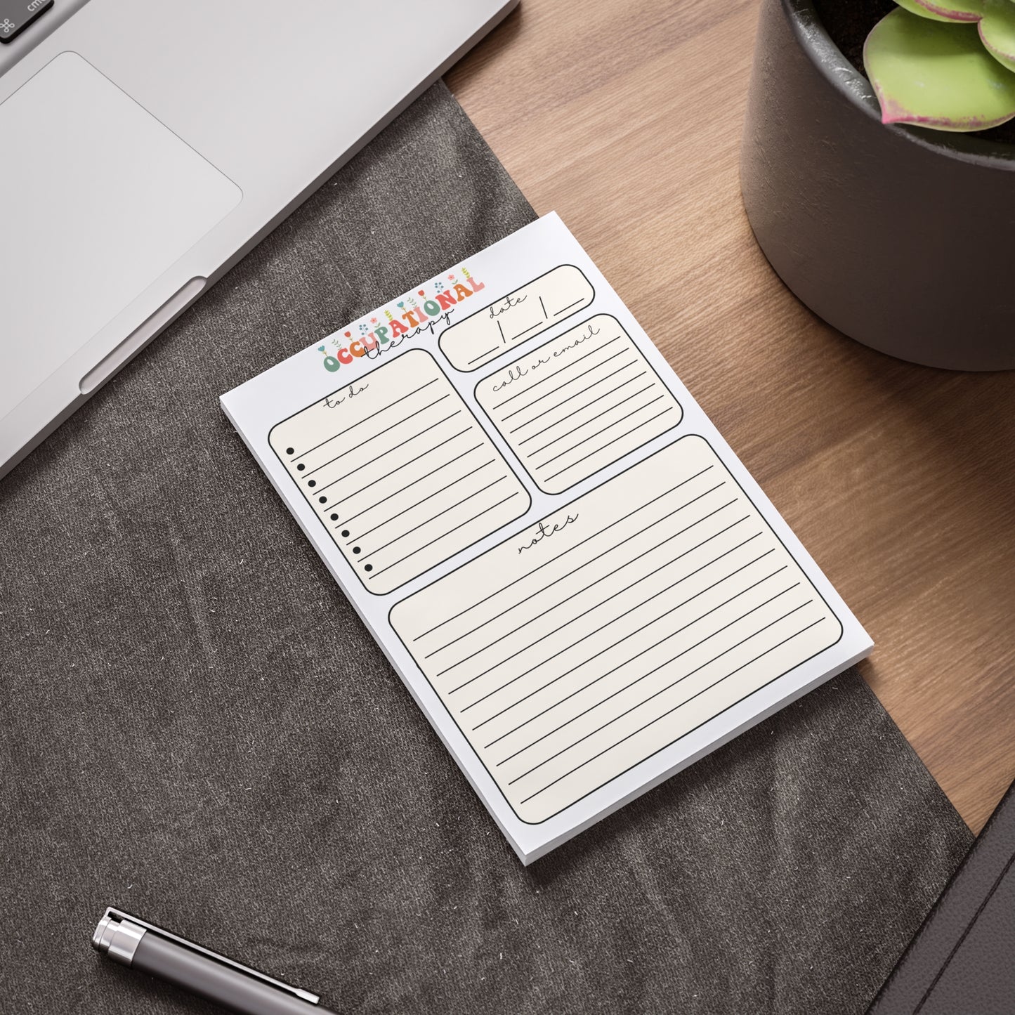 Floral Occupational Therapy Sticky Note Pads, Occupational Therapist to do list, Gift for OT OTA