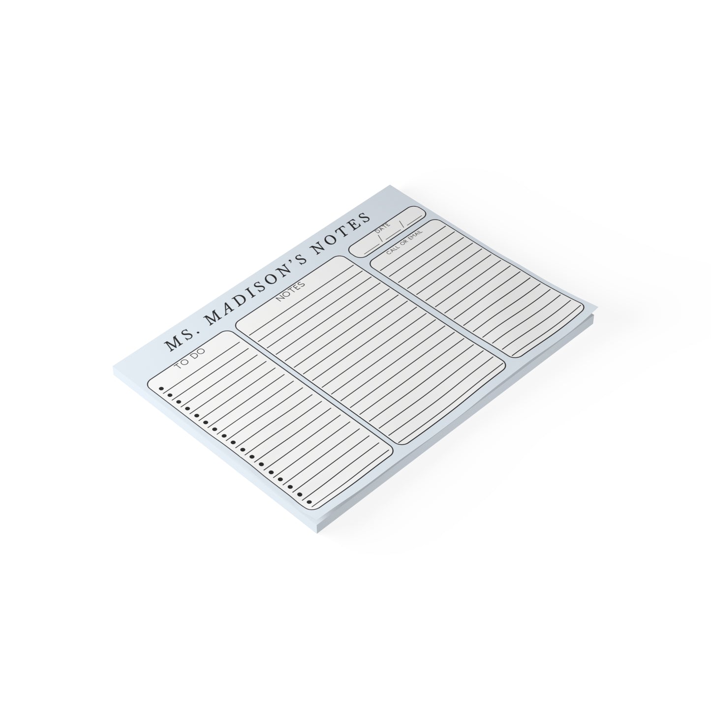 Personalized Minimalist Post-it® Note Pad, Gender Neutral Gift for Teacher Counselor Therapist
