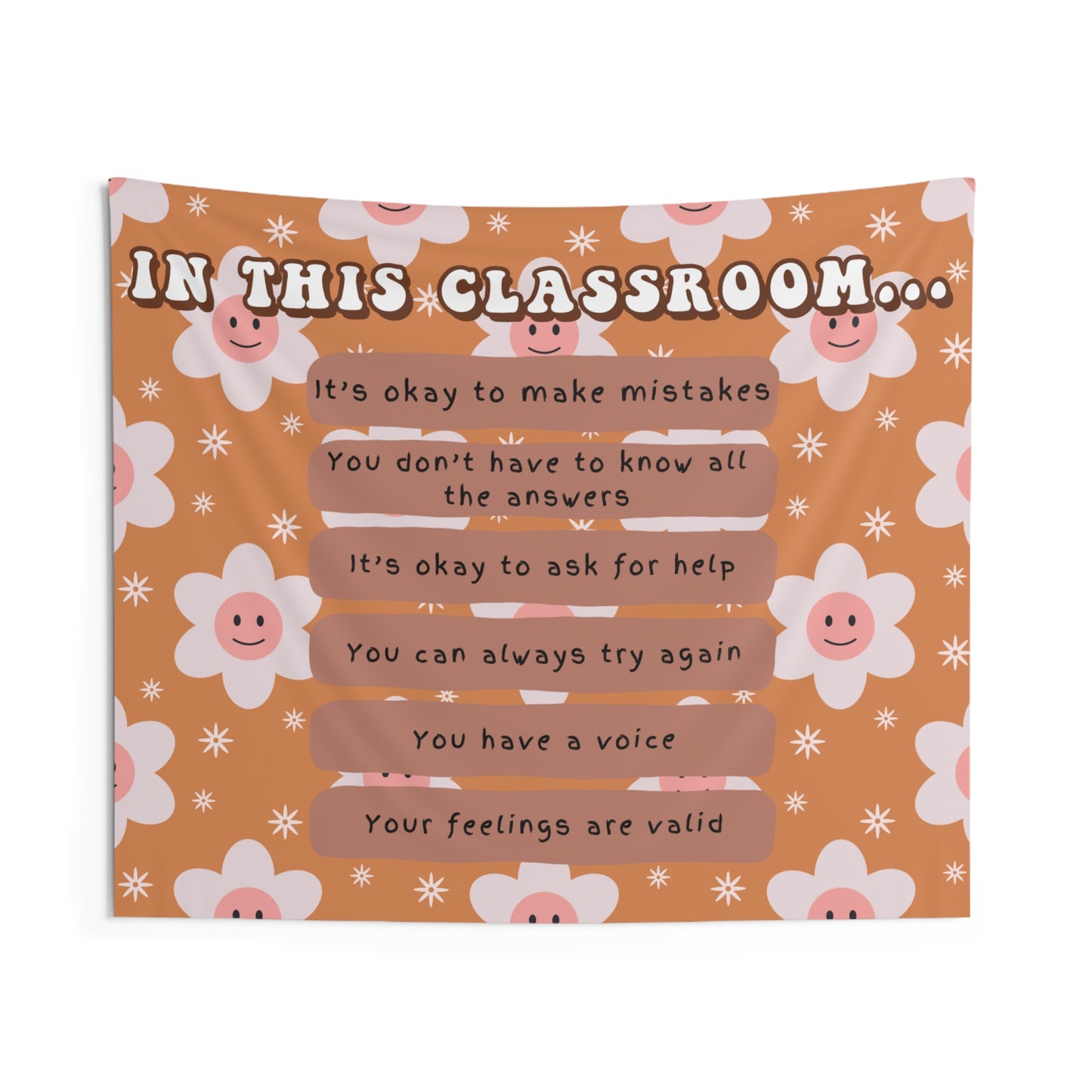 Boho Classroom Tapestry, Teacher Reminders Decor, Neutral class decor, Teacher wall art, Classroom welcome sign