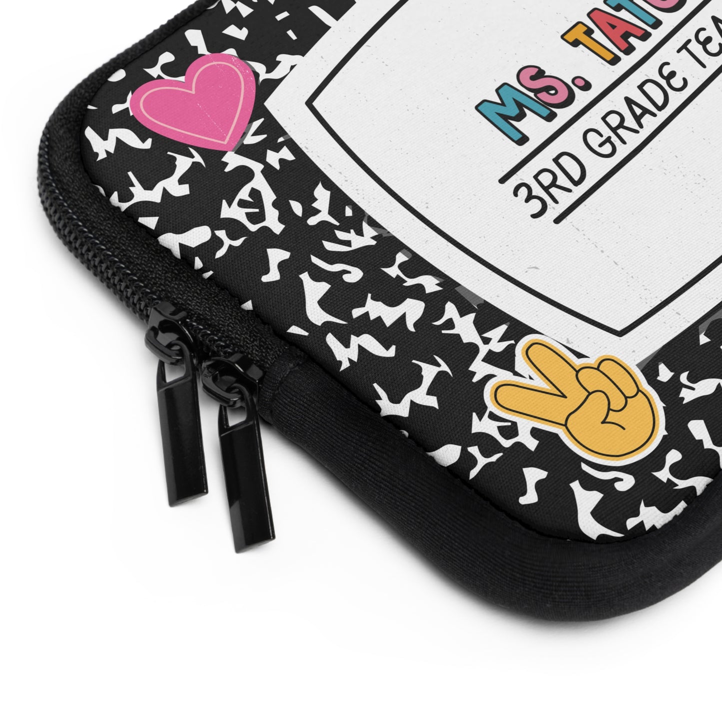 Personalized Composition Style Laptop Sleeve, Tablet Case for Teachers / Students, Custom Name Laptop Bag, Gift for Teacher