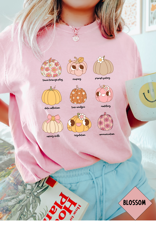 Comfort Colors Halloween aba Tee, pumpkin aba shirts, fall bcba rbt t shirt, gift for aba therapist, behavior tech t shirt