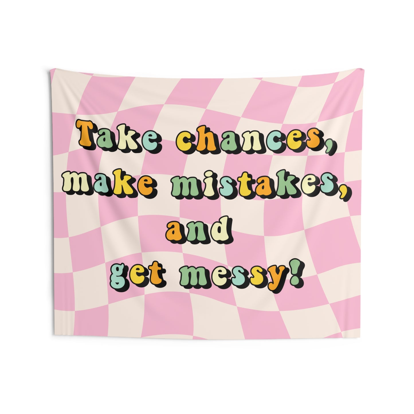 Retro Classroom Tapestry, Take Chances Make Mistakes and Get Messy Decor, Retro classroom decor, Teacher wall art, Classroom welcome sign