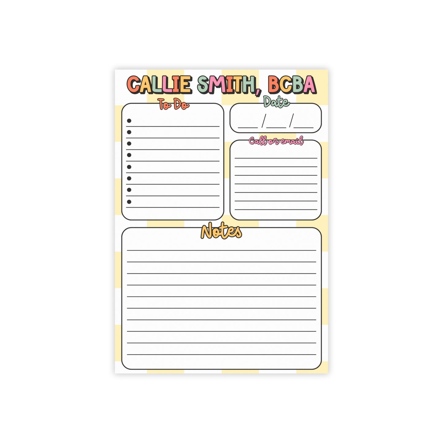 Personalized Retro Post-it® Note Pads, Bcba OT Teacher SLP PT to do list, Gift for teacher, custom post it notes