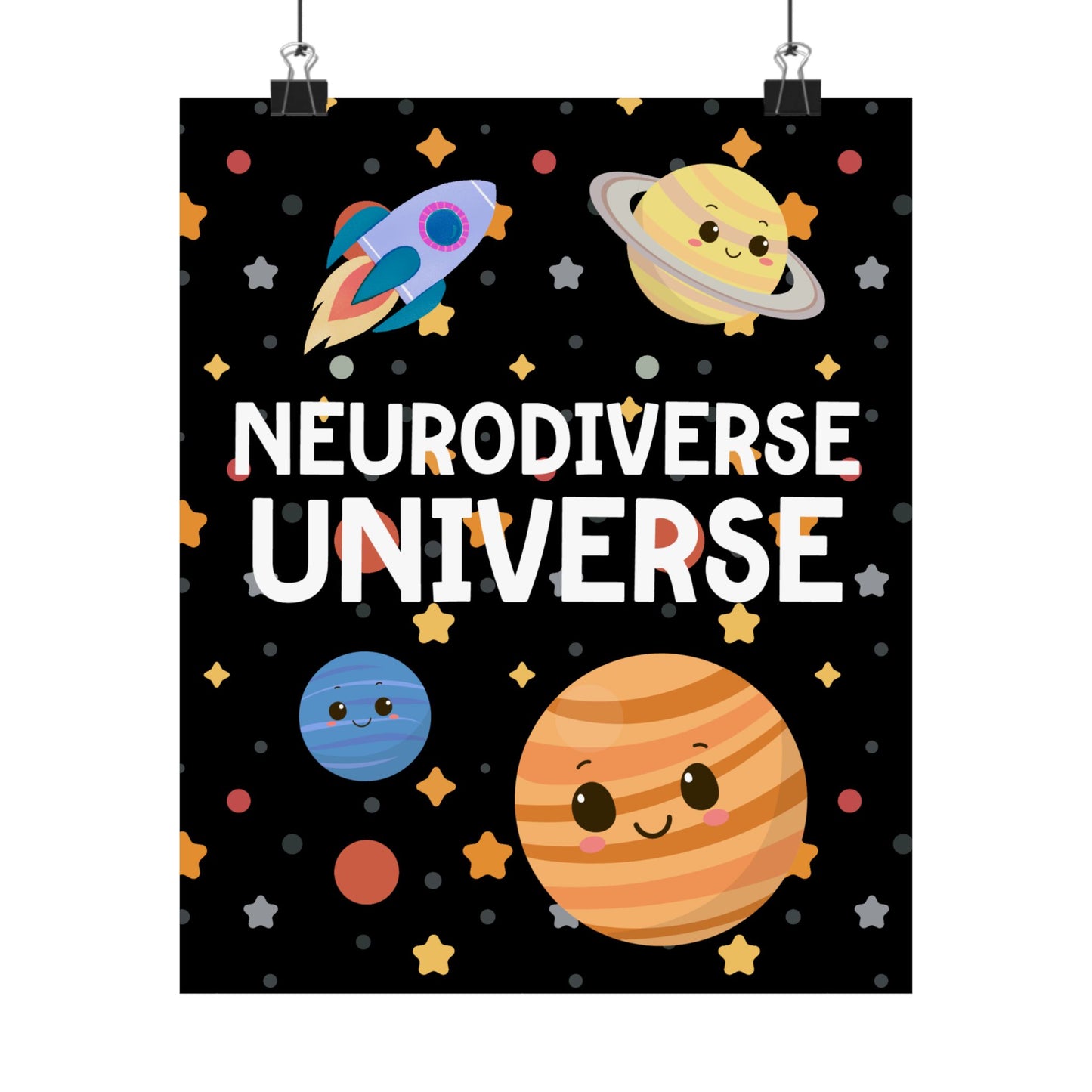 Outer Space Neurodiverse Universe Wall Art, Space Themed Classroom Counseling Therapy Decor, Inclusion Print, Class Matte Vertical Posters