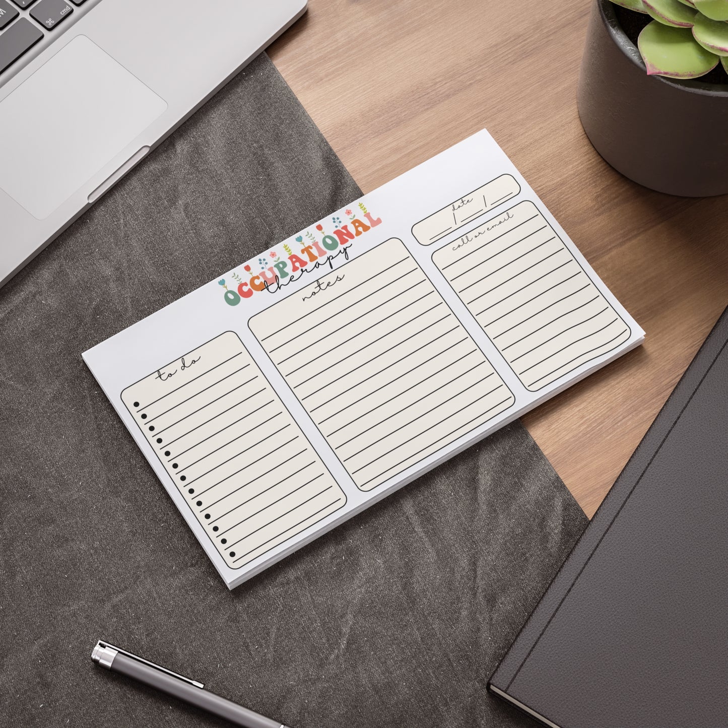 Floral Occupational Therapy Sticky Note Pads, Occupational Therapist to do list, Gift for OT OTA