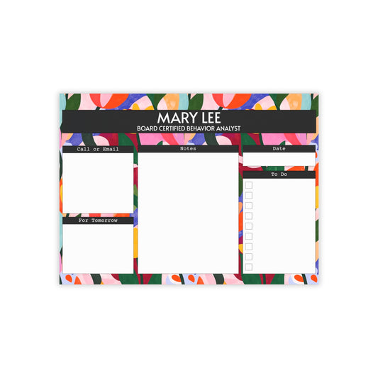 Personalized Floral Post-it® Note Pad, Sticky Notes for Teacher Counselor Therapist