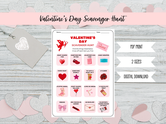 Valentine's Day Scavenger Hunt - Free Digital Download