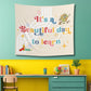 Retro Classroom Tapestry, Teacher Class Decor, It's a Beautiful Day to Learn