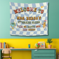 Personalized Retro Classroom Tapestry, Colorful Class Decor, Soft Color Wall Art for Class, Teacher Name Wall Art