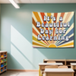 Retro Sun Classroom Tapestry, It's a Beautiful Day for Learning Class Decor, Retro classroom decor, Teacher wall art, Classroom welcome sign