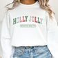 Christmas BCBA Varsity Sweatshirt, Holly Jolly Behavior Analyst Crewneck, cute bcba rbt aba apparel, Comfort Colors Gildan