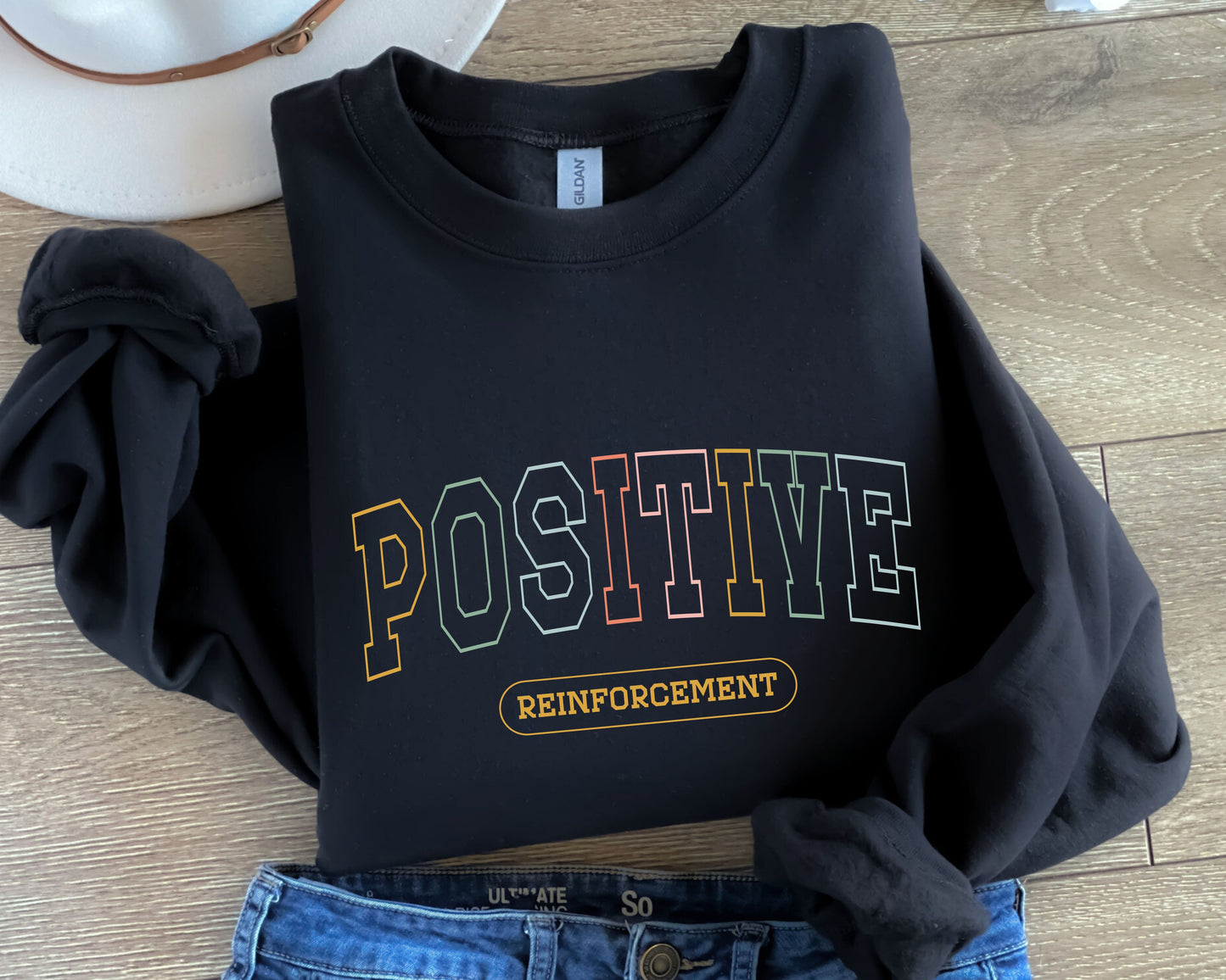 Behavior Analyst Sweatshirt, Positive Reinforcement Varsity Style, Therapy Therapist Gift, Crewneck Jumper, Behavior Psychology Apparel