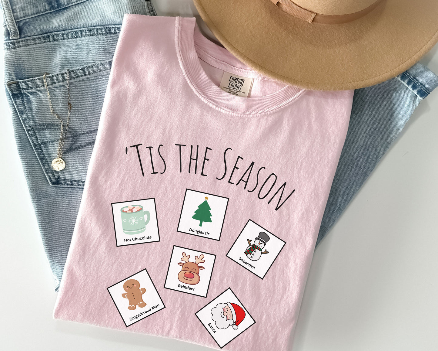 Christmas Speech Communication Cards T Shirt, Holiday rbt bcba aba therapy tee, special education communication cards, Comfort Colors 1717